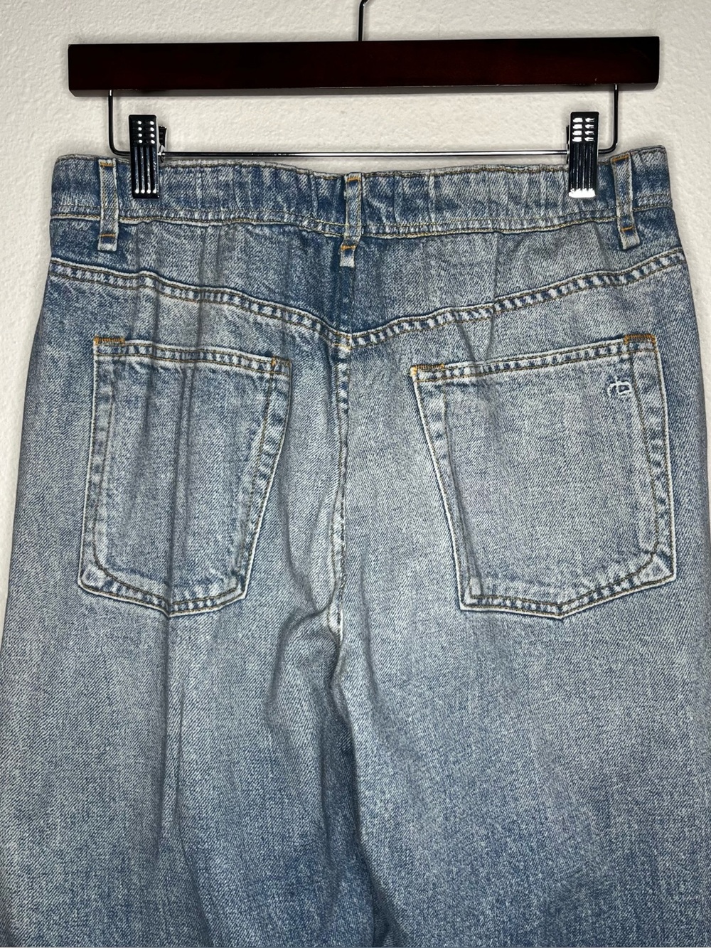 Rag & Bone Miramar Denim Printed Raw Hem Wide Leg French Terry Sweat Pants - Picture 6 of 11